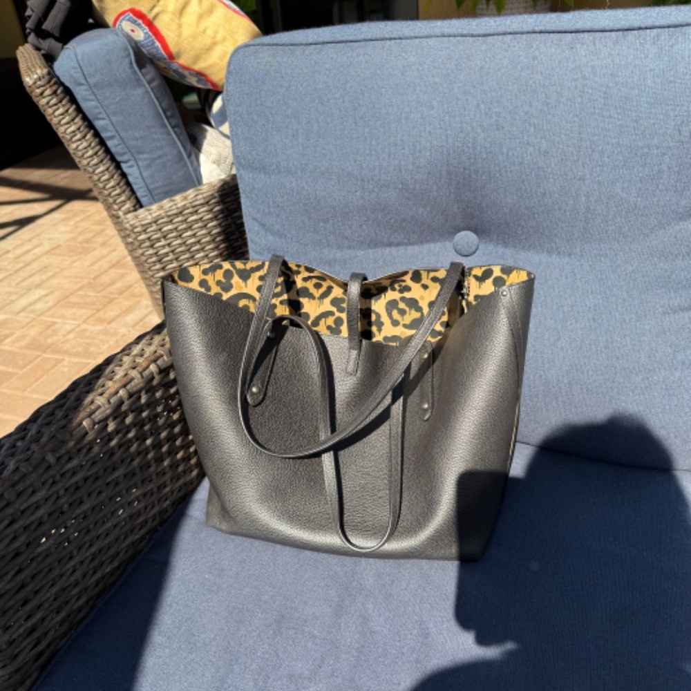 Coach Market Tote with Leopard Inside - Picture 3 of 6